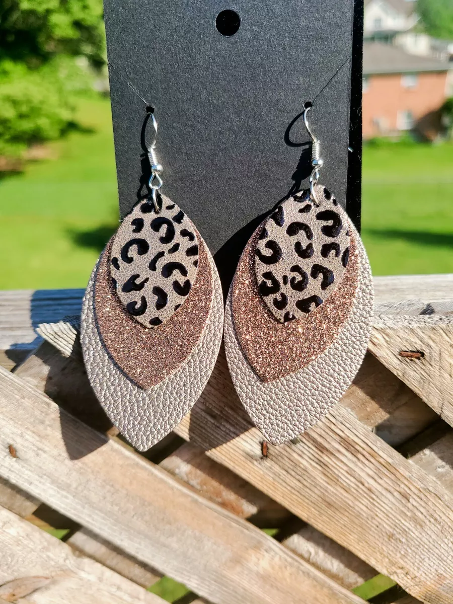 Faux leather earrings deals