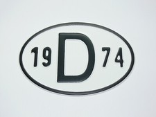 D-Schild 1974 Alu geprägt für VW Käfer Karmann Ghia Bus T2 Oldtimer NEU