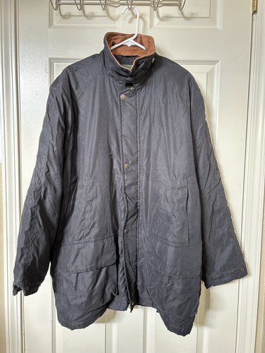 Vintage Weatherproof Mens Black Insulated Jacket Leather Collar Size XL
