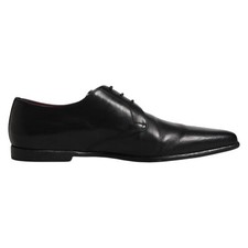 DOLCE & GABBANA Shoes Black Leather Lace Up Men Derby Formal EU44 / US11 1050usd