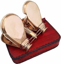 Vintage Brass Folding Binoculars,Opera Glasses,Spyglass with Leather Case Gifts