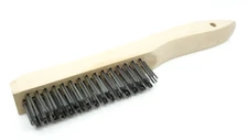 Wire Scratch Brush with Wood Shoe Handle - Carbon Steel