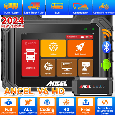 ANCEL V6 HD Heavy Duty Truck OBD2 Diagnosegerät Scanner Alle System DPF für MAN
