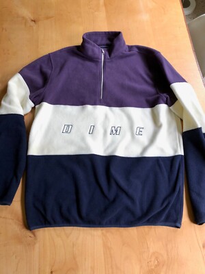 DIME Skateboards 3-TONE POLAR Fleece 1/4 ZIP Mens XL Sweatshirt