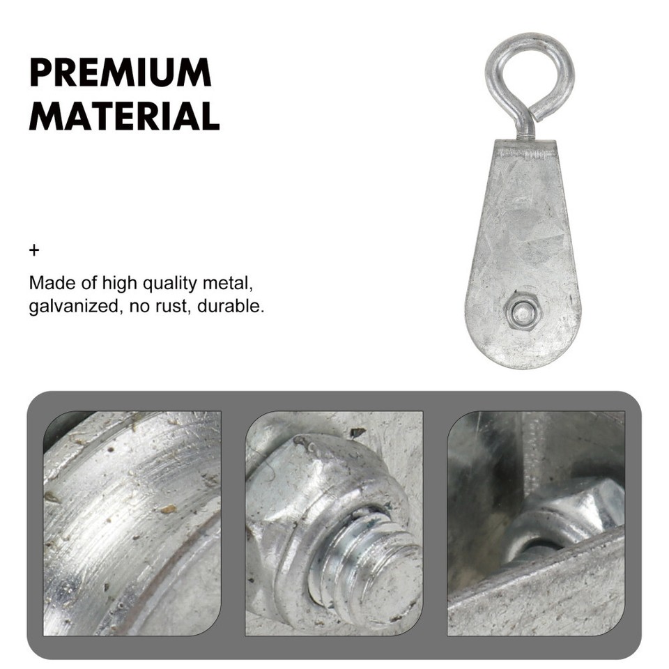 4PCS Single Sheave Crane Block Swivel Lifting Wire Rope Wire Rope Pulley Block eBay