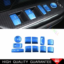 For Honda Civic 10th 2016-2021 Blue Aluminum Window Lift Panel Switch Decor 11*