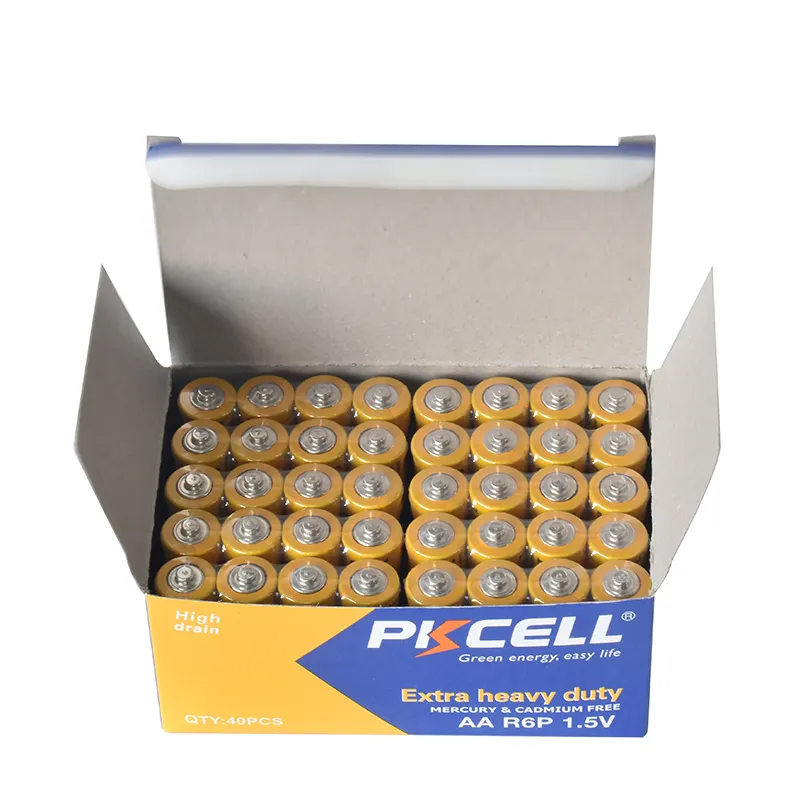 Box of 40pcs AA Batteries Super Heavy Duty 1.5V UM3 E91 R6P PC1500 Carbon-Zinc