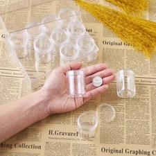 12pcs/Set Empty Plastic Bottles Jars Bead Storage Rectangle Container 160x122mm
