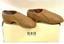 NEW Bloch Neo-Flex Jazz # S0495G Tan Leather Dance Shoe Girls Slip On size 10.5