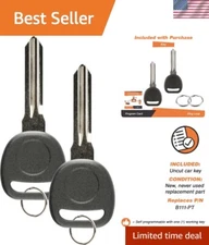 ID 46 Circle Compatible Replacement Keys - Uncut, Easy Self-Program 2 Pack