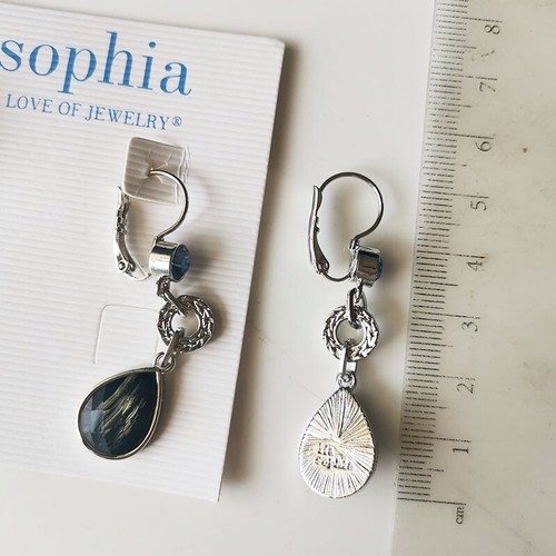 New Lia Sophia Resin Teardrop Drop Earrings Gift Fashion Women Party Jewelry - Picture 3 of 3