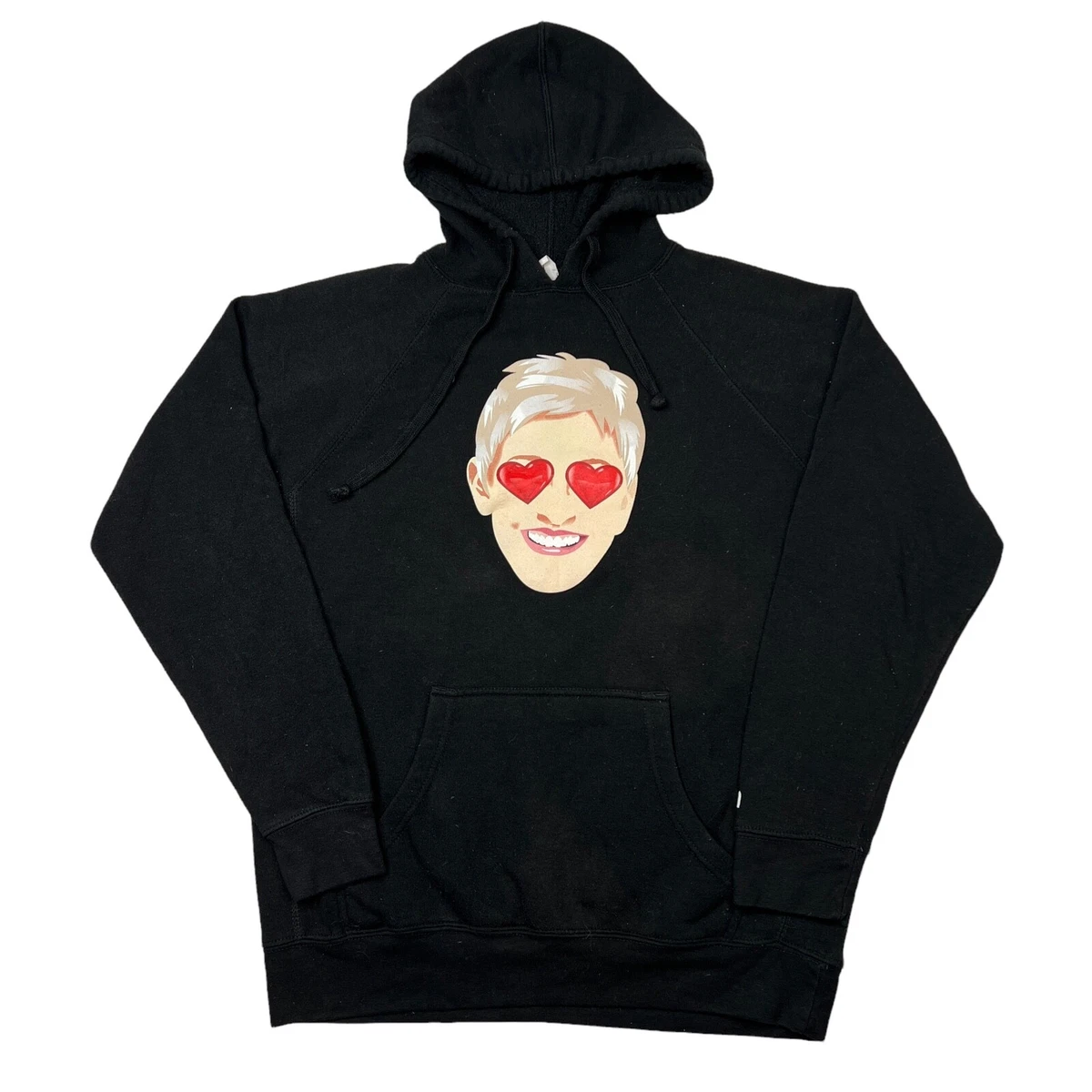 The Ellen DeGeneres Show Heart Eyes Sweatshirt Hoodie Black Adult M Medium