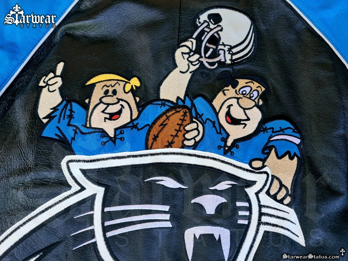 Veste de d part vintage Silintstones NFL Team Panthers cuir football coll ge XL