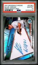 2021 BOWMAN CHROME PRIME SIGNATURES #PCSBJ BLAZE JORDAN 3/50 PSA 10 AUTO