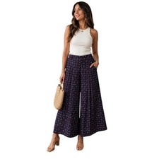 Anthropologie Cartonnier Geometric Pattern Wide Leg Palazzo Pants Size 6 Boho