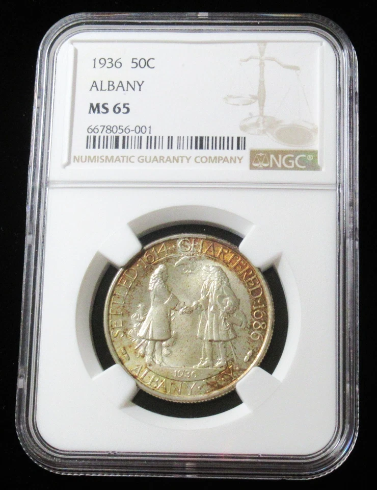 1936 50C Albany Commemorative MS65 NGC - Image 3 of 4