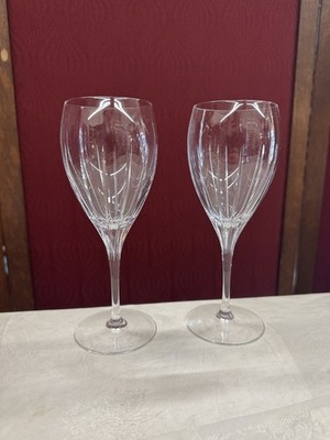 Christofle  Iriana  Crystal Medium Wine Glasses   Set of 2   7''   Signed  France