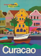 American Airlines Endless Summer Curacao Vintage Travel Poster Print