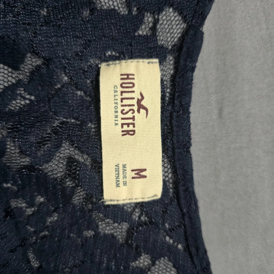 Top Babydoll Hollister Mujer Encaje Hada Grunge Capricho Medio Azul Marino Y2K Foto 4 de 4