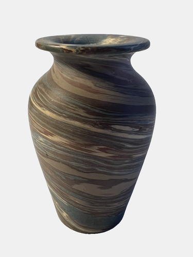 Antique 1920’s Niloak Pottery Mission Swirl Vase 4.5" Tall Earth Tones - Picture 3 of 8