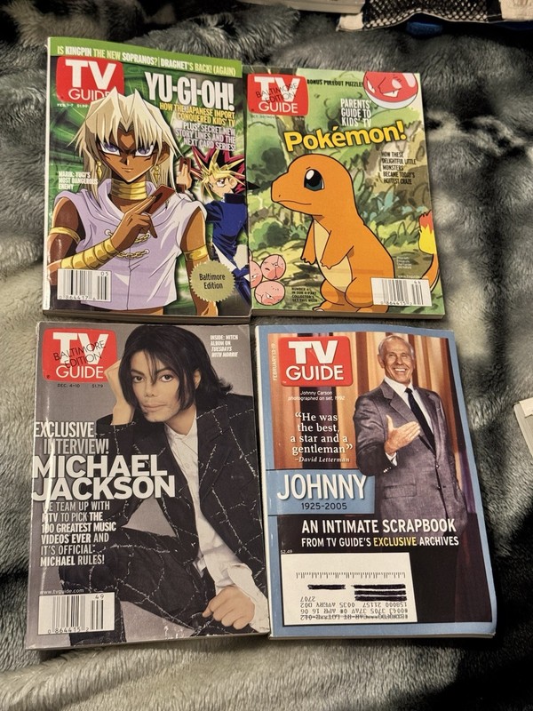 Collectors Tv Guides Pokemon, YU-GI-OH!, Michael Jackson And Johnny Carson