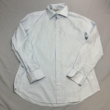 Suitsupply Shirt Mens 16.5 42 Blue Slim Egyptian Cotton Soktas Collar Business