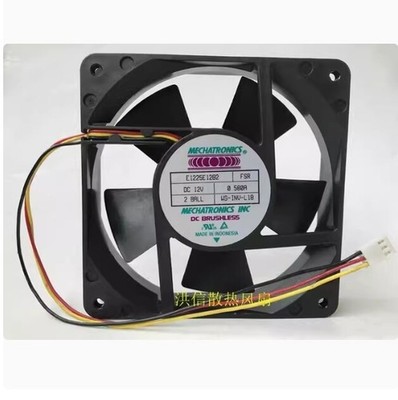 For MECHATRONICS 12025 E1225E12B2 FSR DC12V 0.580A three wire fan *mq