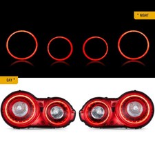 Für Nissan GTR R35 2008-2023 Paar VLAND Rot LED DRL-Rückleuchten W/Gelb Blinker