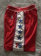 Philadelphia 76ers Red White Blue Basketball Shorts Medium All star vintage NBA