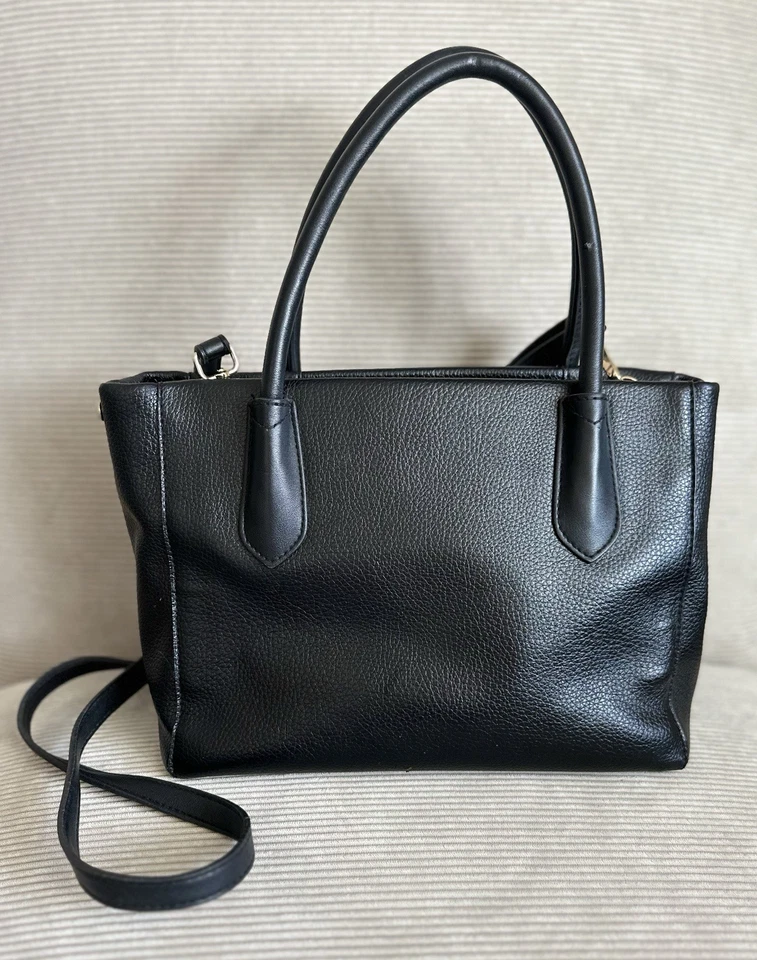 A New Day - Black Faux Leather Satchel Shoulder Bag/crossbody Adjustable Strap - Image 3 of 4