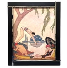 Vintage Framed Print Signed G. Barbier 1925 Art Deco Size 29 x 24 cms