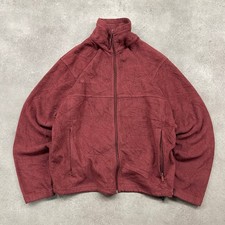Columbia Fleece Mens Medium Full Zip Outdoor Hiking Jacket, Burgundy