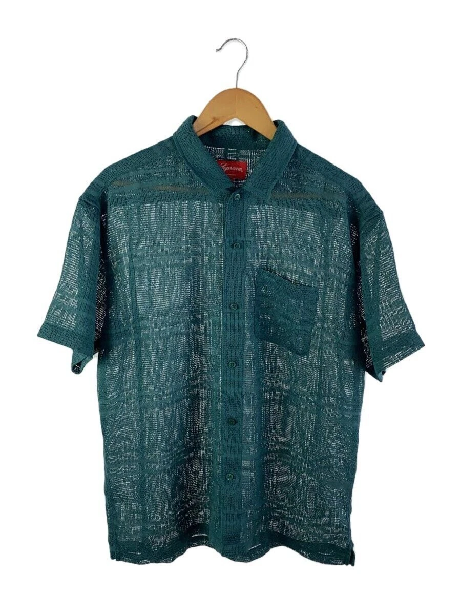 Chemise Ss Supreme Mesh Stripe/L/Polyester/Grn/Plaine/23Ss