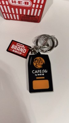 Open Box H-E-B Brand Shop Key Chain Cafe Olé By HEB Coffee Keychain