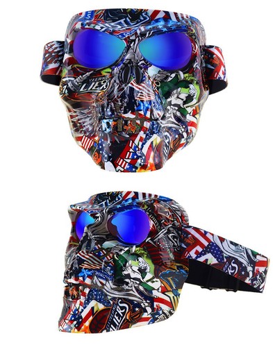 Protector táctico protector máscara facial completa cráneo seguridad paintball airsoft gafas - Imagen 21 de 24