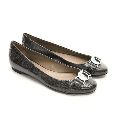 Womens Versace Collection $645 Ballet Flats 37 / 7 Gray Leather Shoes New in Box