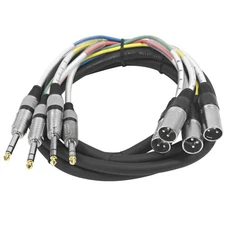 SAXT 4 Channel 10ft TRS to XLR Male Cable Snake