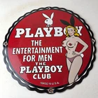 Vintage Playboy Bunny Logo Porcelain Sign - Entertainment for Men Club Show Sign