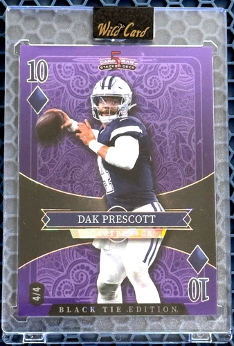 DAK PRESCOTT 2026 WILD CARD BLACK TIE EDITION PURPLE # 4/4 DALLAS COWBOYS