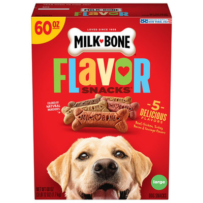 Milk-Bone Large Dog Biscuits Flavor Snacks 60oz Crunchy Dog Treats