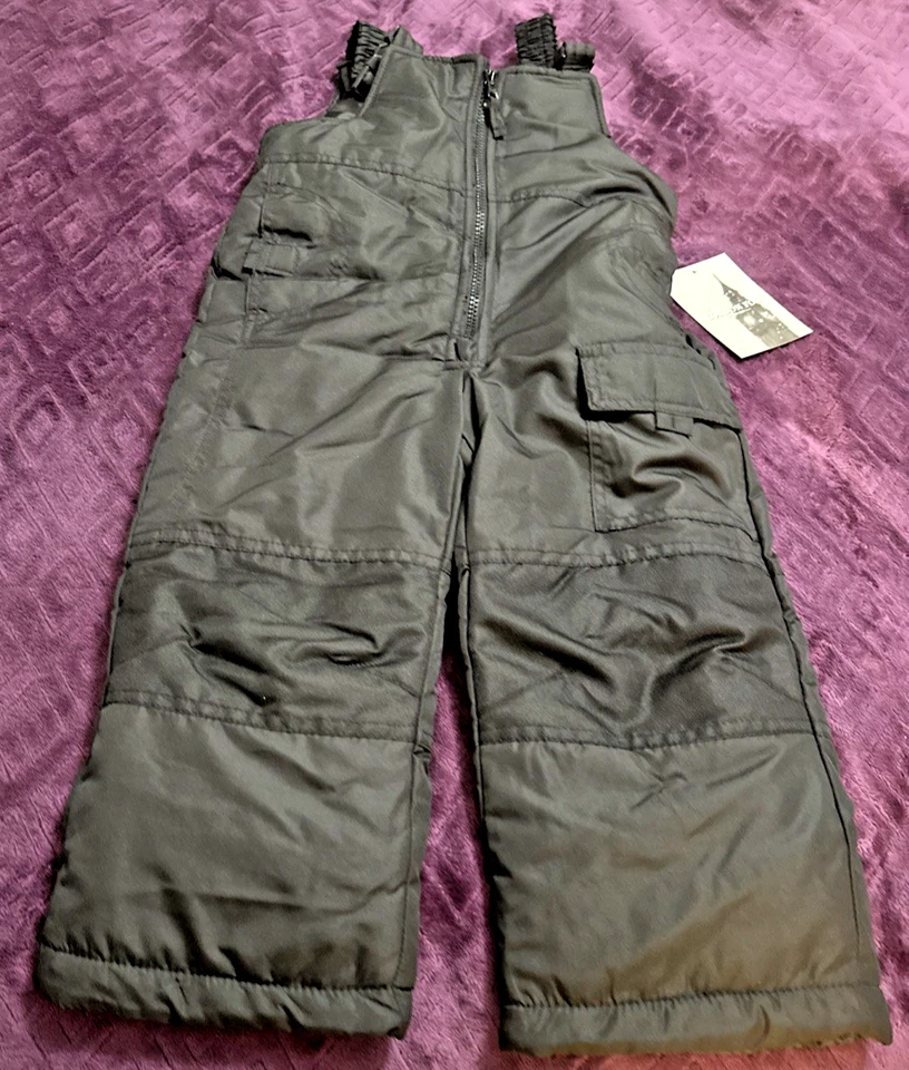 London Fog Unisex Niño Talla 4T Nieve Esquí Babero Pantalón de Nieve Mono Negro Ajustable Foto 2 de 4