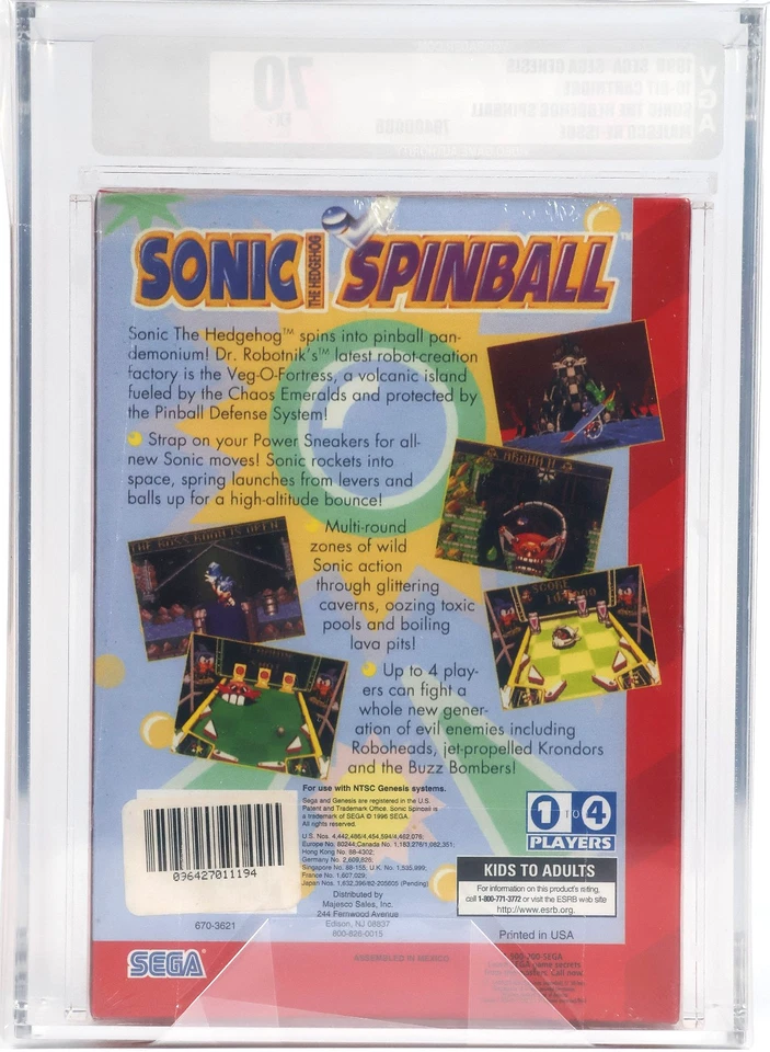 Sonic Spinball - Sega Genesis Majesco Print - VGA 70 EX+ Graded - The Hedgehog - Image 2 of 4