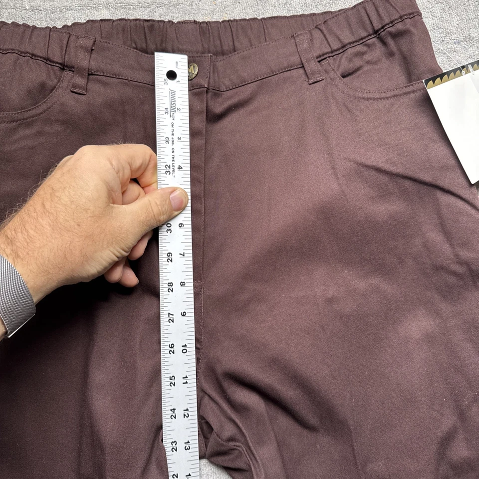 Pantalones para mujer Bob Mackie marrón de pierna recta talla mediana elegantes pantalones informales Foto 4 de 4