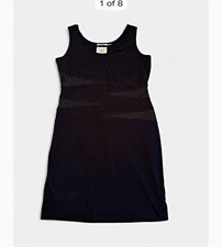 Calvin Klein Lightweight Black Mesh Panel Sleeveless Dress Size 10 NWT