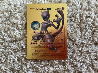 Mewto GX 190hp Golden Card Ultra Rare Pokemon Card Near Mint Condition