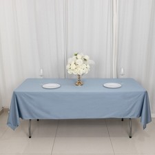 60" x 102" DUSTY BLUE Scuba Polyester Rectangular TABLECLOTH Party Events