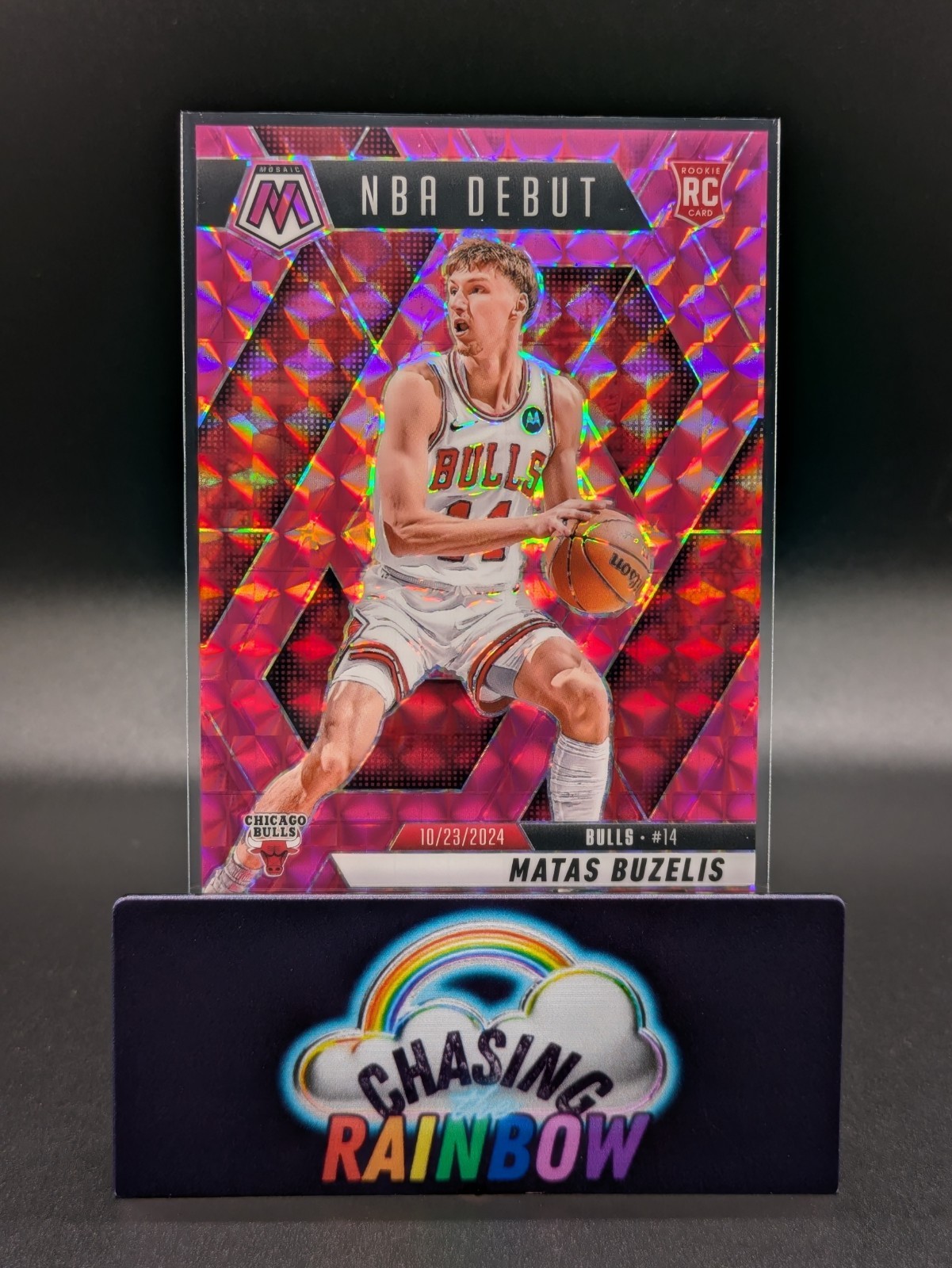 2024-25 Panini Mosaic Matas Buzelis NBA Debut Rookie RC #257 PINK /175 - Bulls