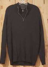 Inc International Concept Mens 1/4 Zip Sweater Dark Blue Size 2XL Ribbed Knit