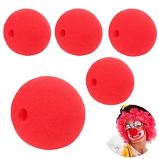 5 PCS Red Clown Nose For Kids Adult Foam Circus Costume Accessory 1.9 Inch Prop
