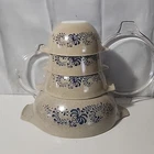 Vintage  1970's Pyrex Homestead Cinderella Nesting Bowl  4 piece set